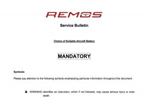 REMOS Service Bulletin SB-013-aircraft-battery screenshot